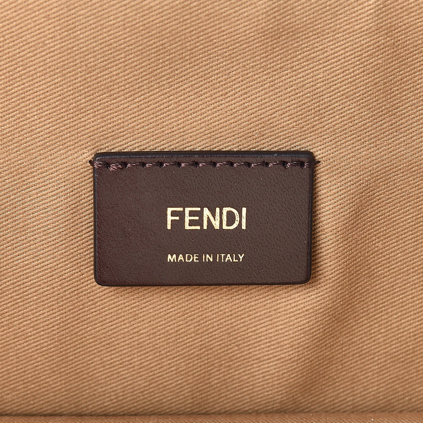 Glazed Fabric FF 1974 Karligraphy Small Travel Bag Mogano Panna