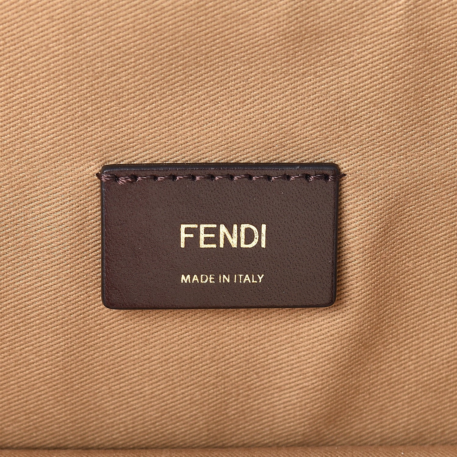 Fendi Glazed Fabric FF 1974 Karligraphy Small Travel Bag Mogano Panna 6 of 10