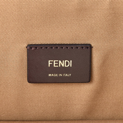 Fendi Glazed Fabric FF 1974 Karligraphy Small Travel Bag Mogano Panna 6 of 10
