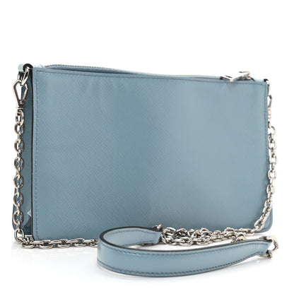 Prada Saffiano Vernice Chain Crossbody Bag Astrale 3 of 8