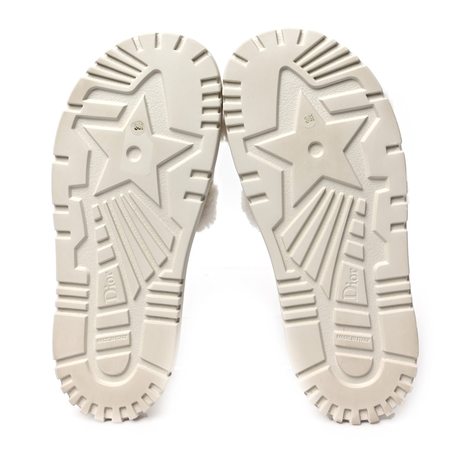 Shearling Canvas Lurex Embroidered Dway 10mm Slide Sandals 38.5 Natural Platinum