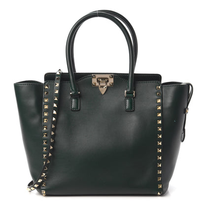 Valentino Garavani Vitello Rockstud Double Handle Tote Green 1 of 11