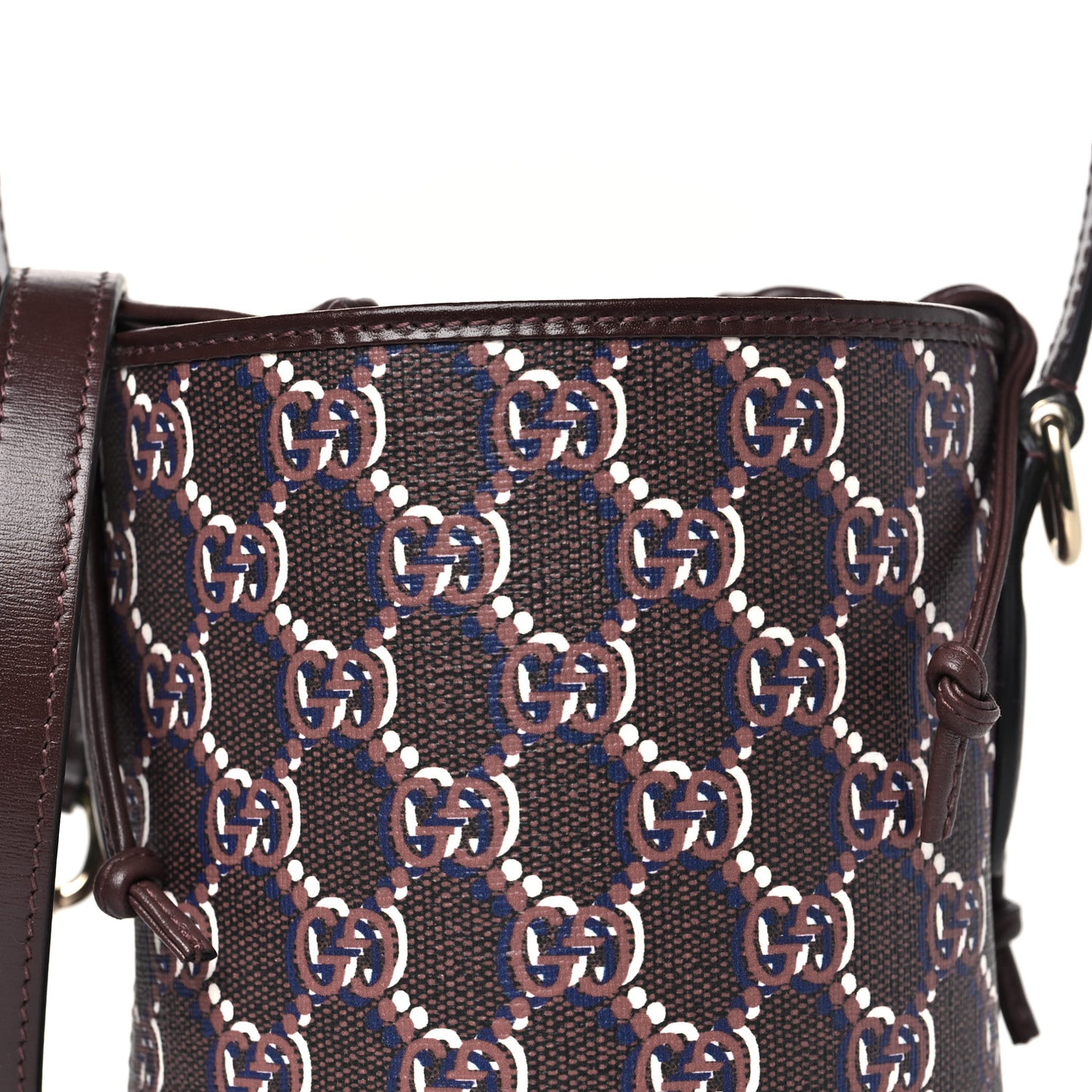 GG Shadow Monogram Mini Bucket Bag Rosso Ancora Red