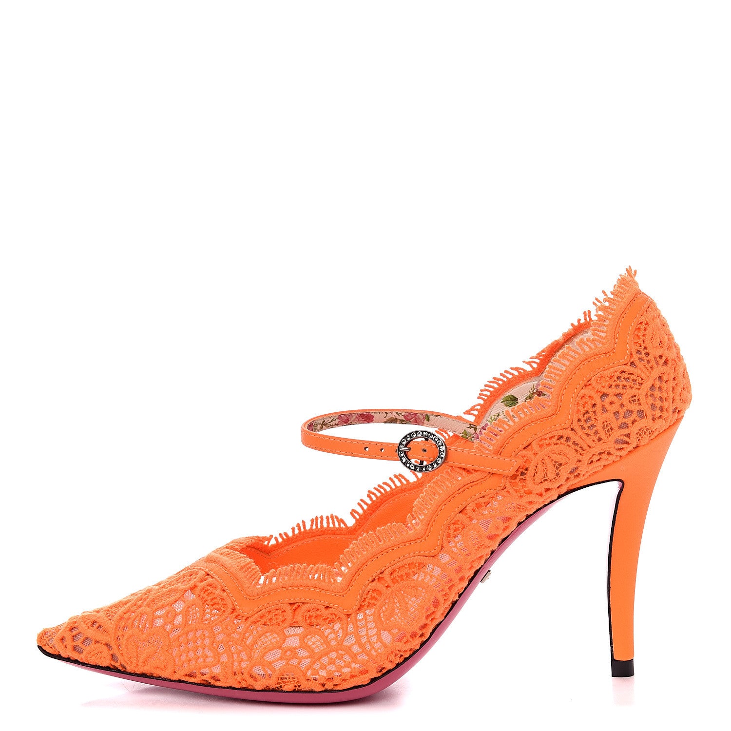 Gucci Lace Pizzo Venice Pumps 36.5 Orange Fluo 1 of 9
