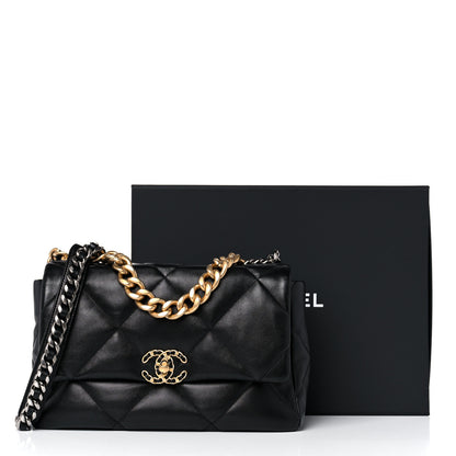 Chanel Lambskin Quilted Large Chanel 19 Flap Black 14 of 14