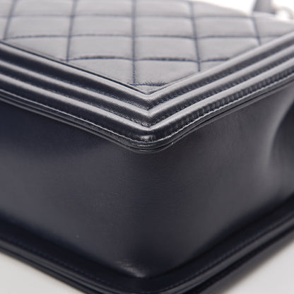 Chanel Lambskin Quilted New Medium Boy Flap Navy 21 of 26