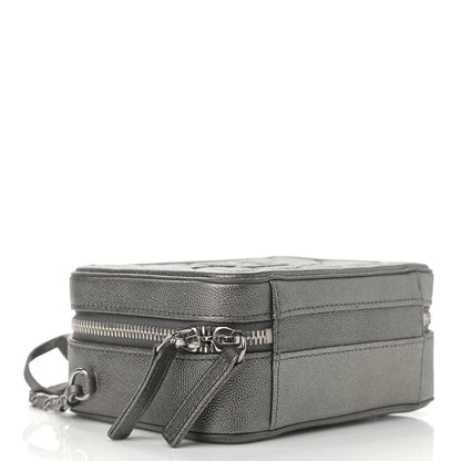 Chanel Caviar Quilted Small CC Filigree Vanity Case Dark Silver 3 of 12