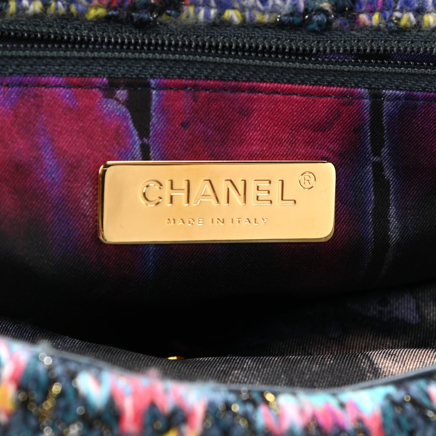 Tweed Quilted Medium Chanel 19 Flap Dark Multicolor