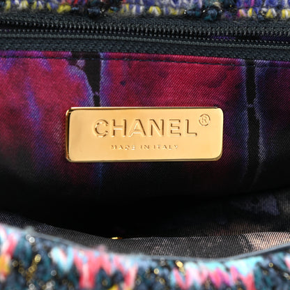 Chanel Tweed Quilted Medium Chanel 19 Flap Dark Multicolor 6 of 10