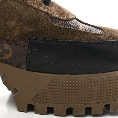 Louis Vuitton Suede Calfskin Monogram Laureate Platform Desert Boots 38 Taupe 12 of 15