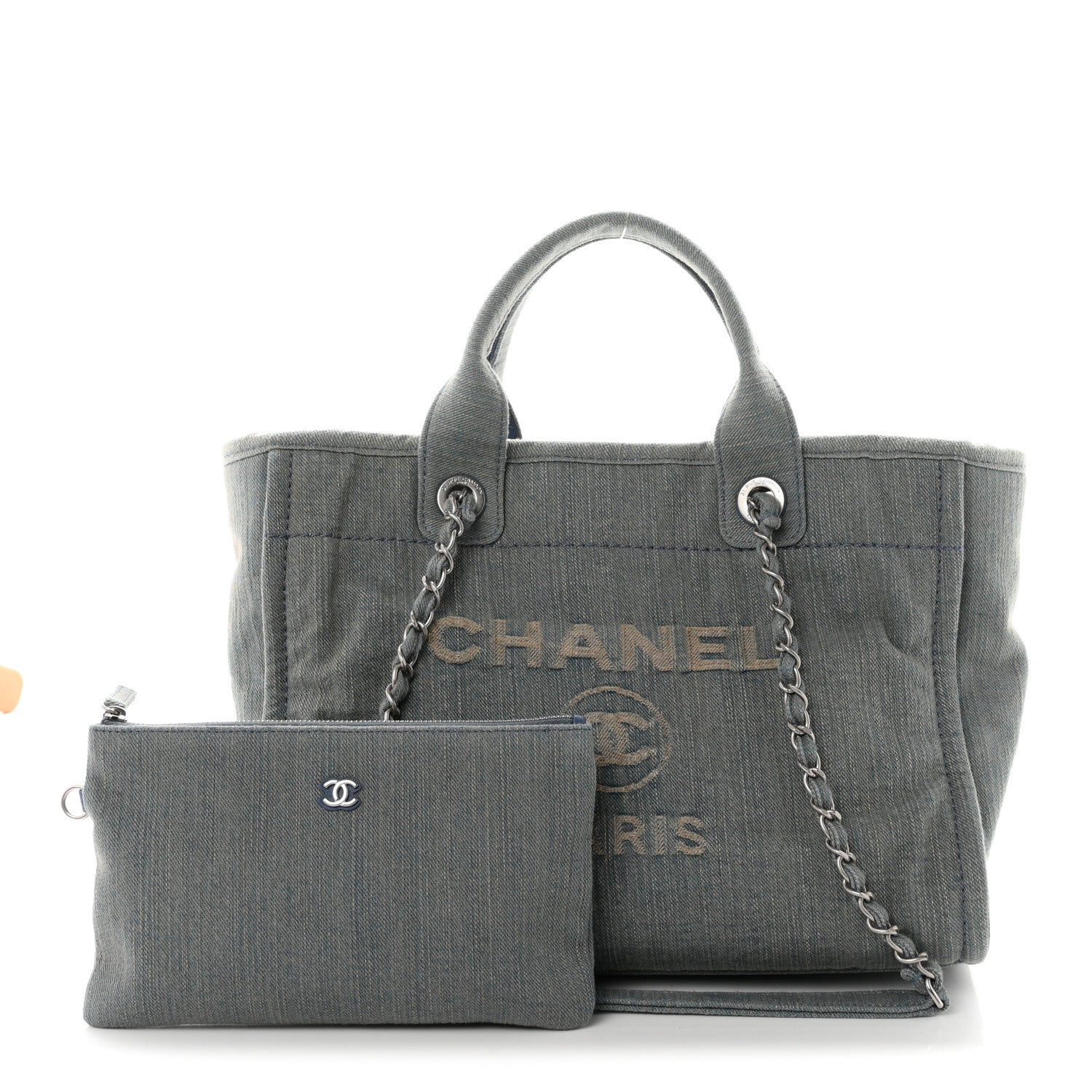 Chanel Denim Small Deauville Tote Light Blue 2 of 10