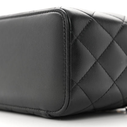 Chanel Lambskin Quilted Small Top Handle Vanity Case With Chain Black 10 of 11