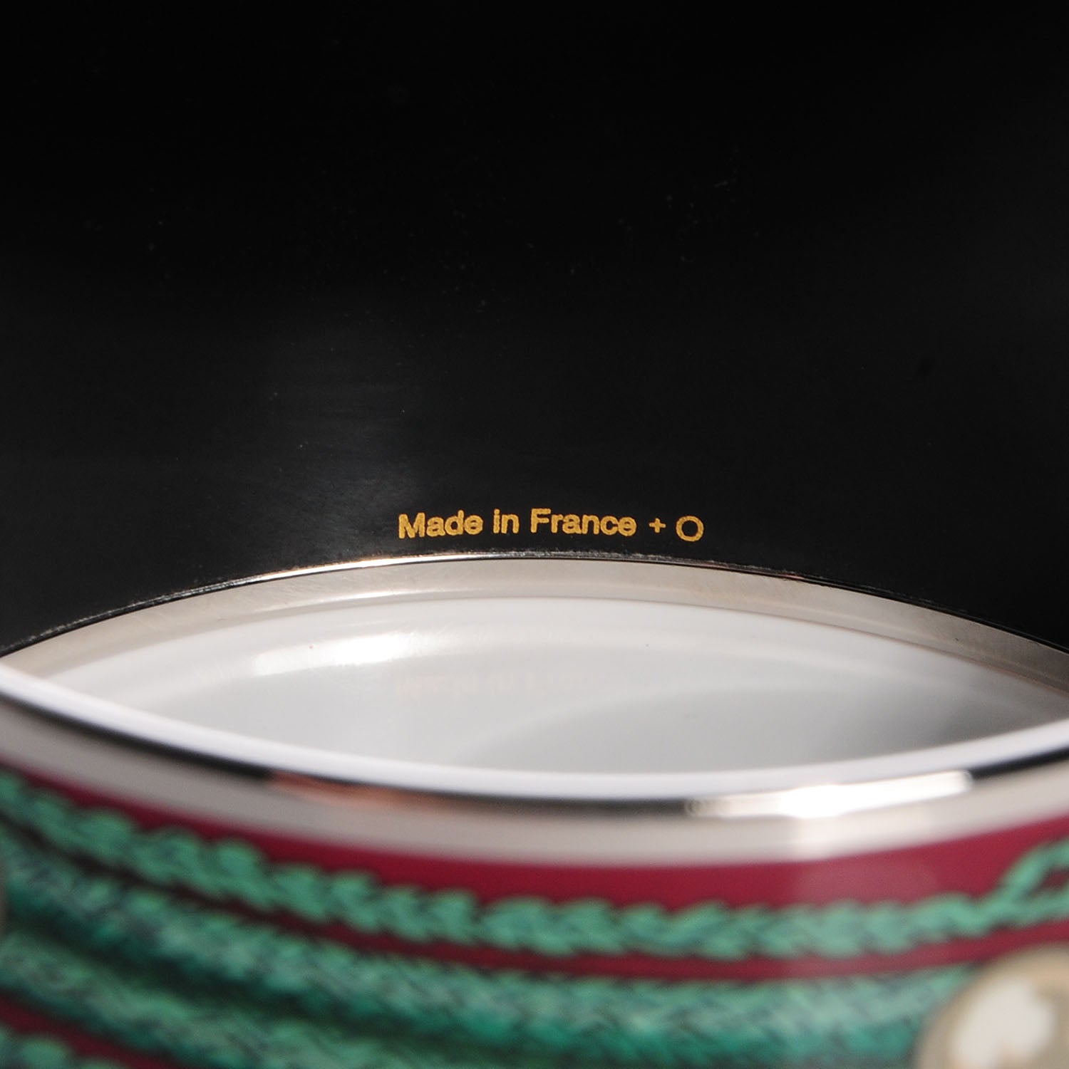 Hermes Enamel Printed Brandebourgs Extra Wide Bracelet 65 4 of 6