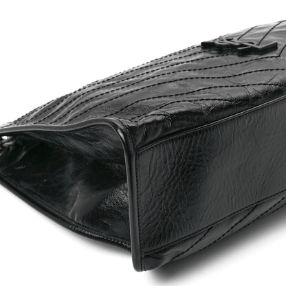 Saint Laurent Crinkled Calfskin Matelasse Monogram Niki Shoulder Bag Black 10 of 11