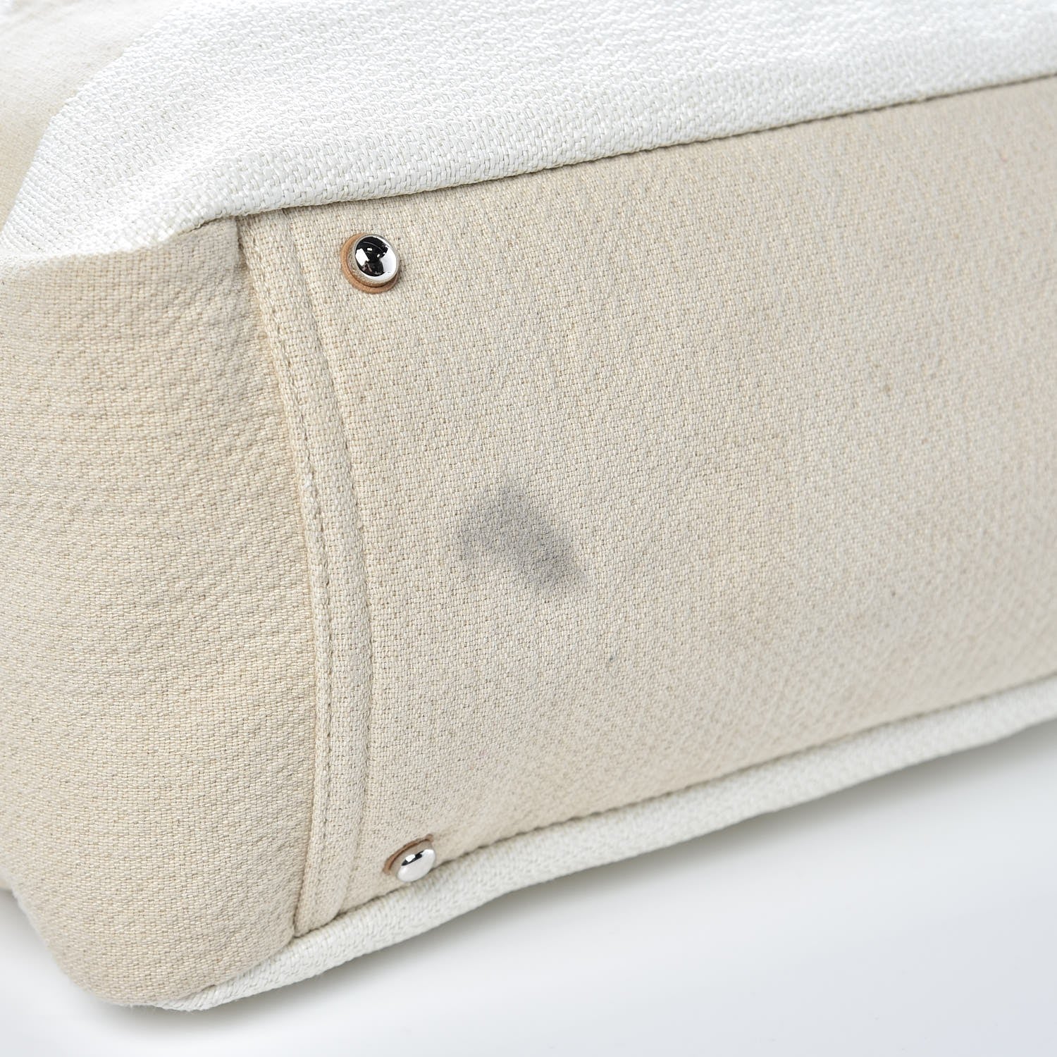 Chanel Canvas Maxi Bowling Bag White Beige 11 of 11
