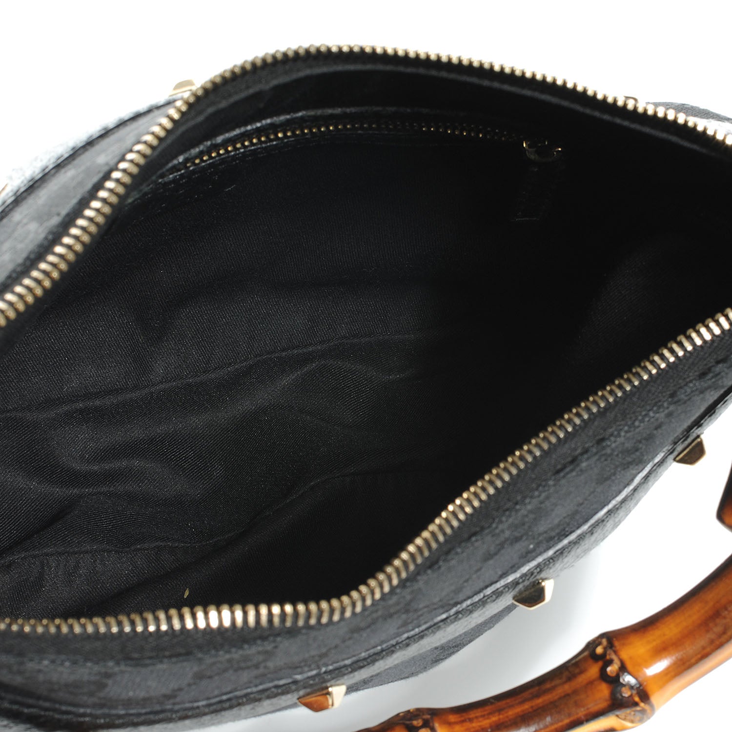 Gucci Monogram Anita Bamboo Top Handle Bag Black 5 of 7