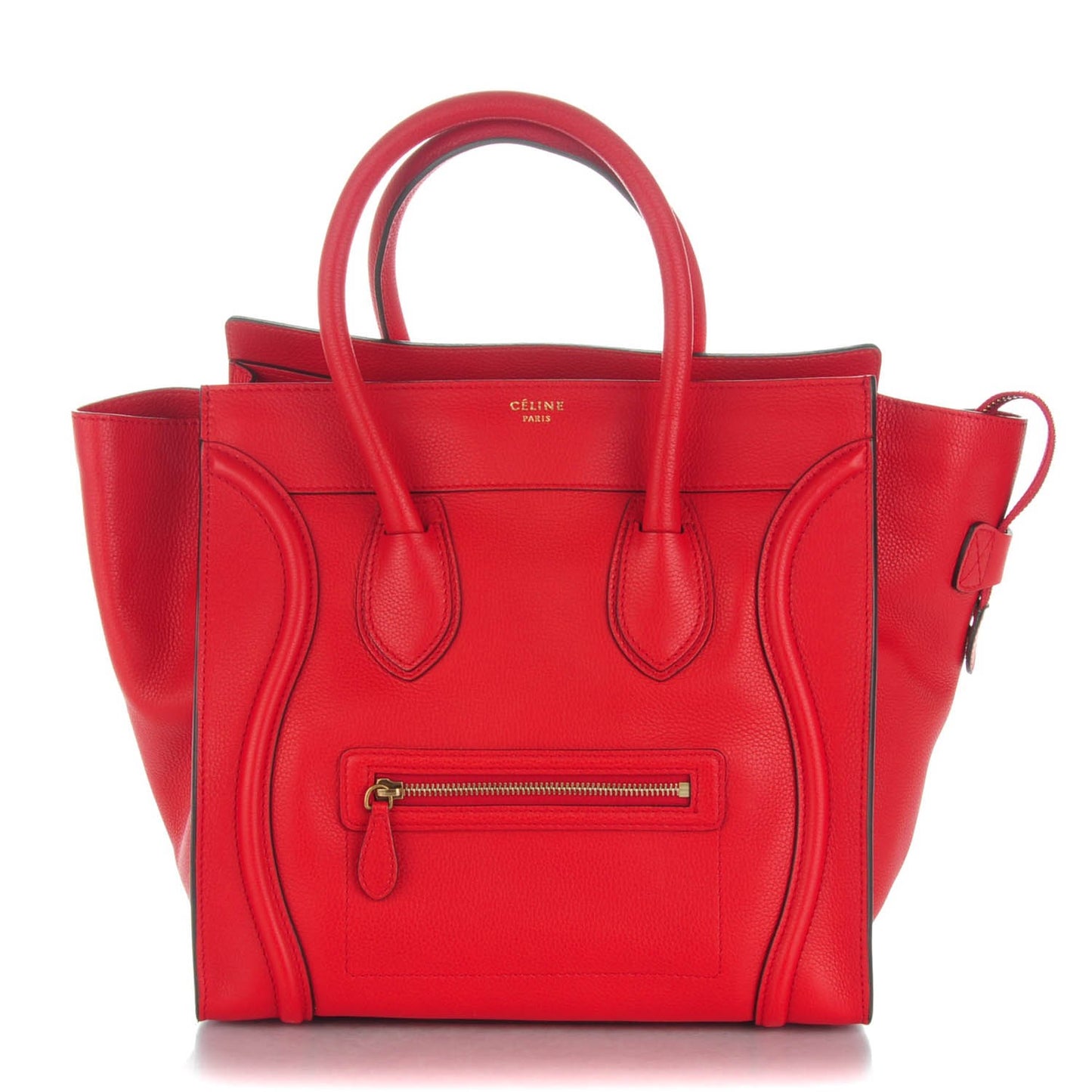 Drummed Calfskin Mini Luggage Coquelicot