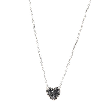 John Hardy Sterling Silver Black Spinel Heart Pendant Necklace 1 of 4