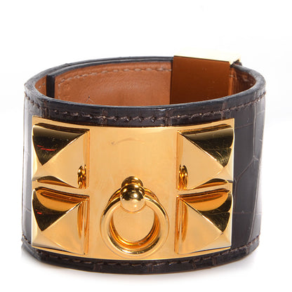 Hermes Matte Alligator Collier De Chien CDC Bracelet Small Miel 1 of 9