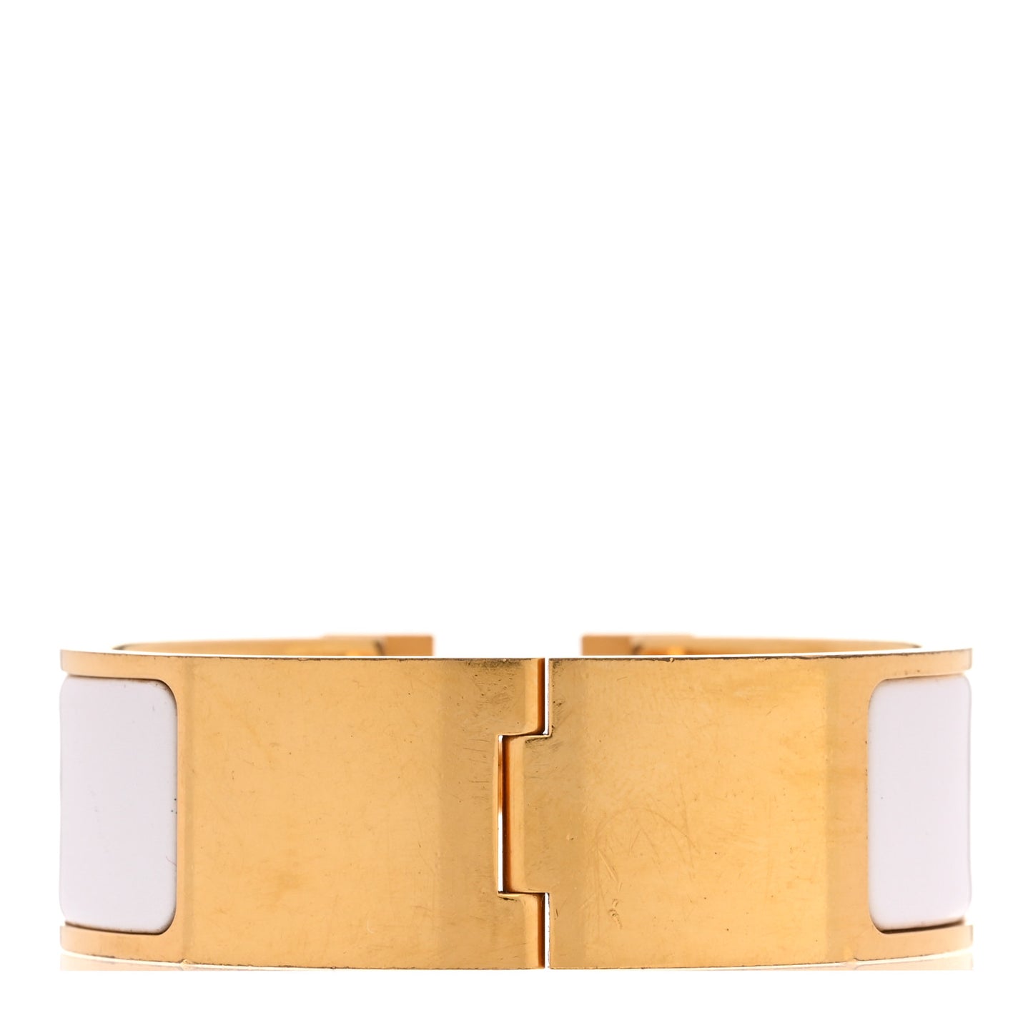 Enamel Wide Clic Clac H Bracelet PM White