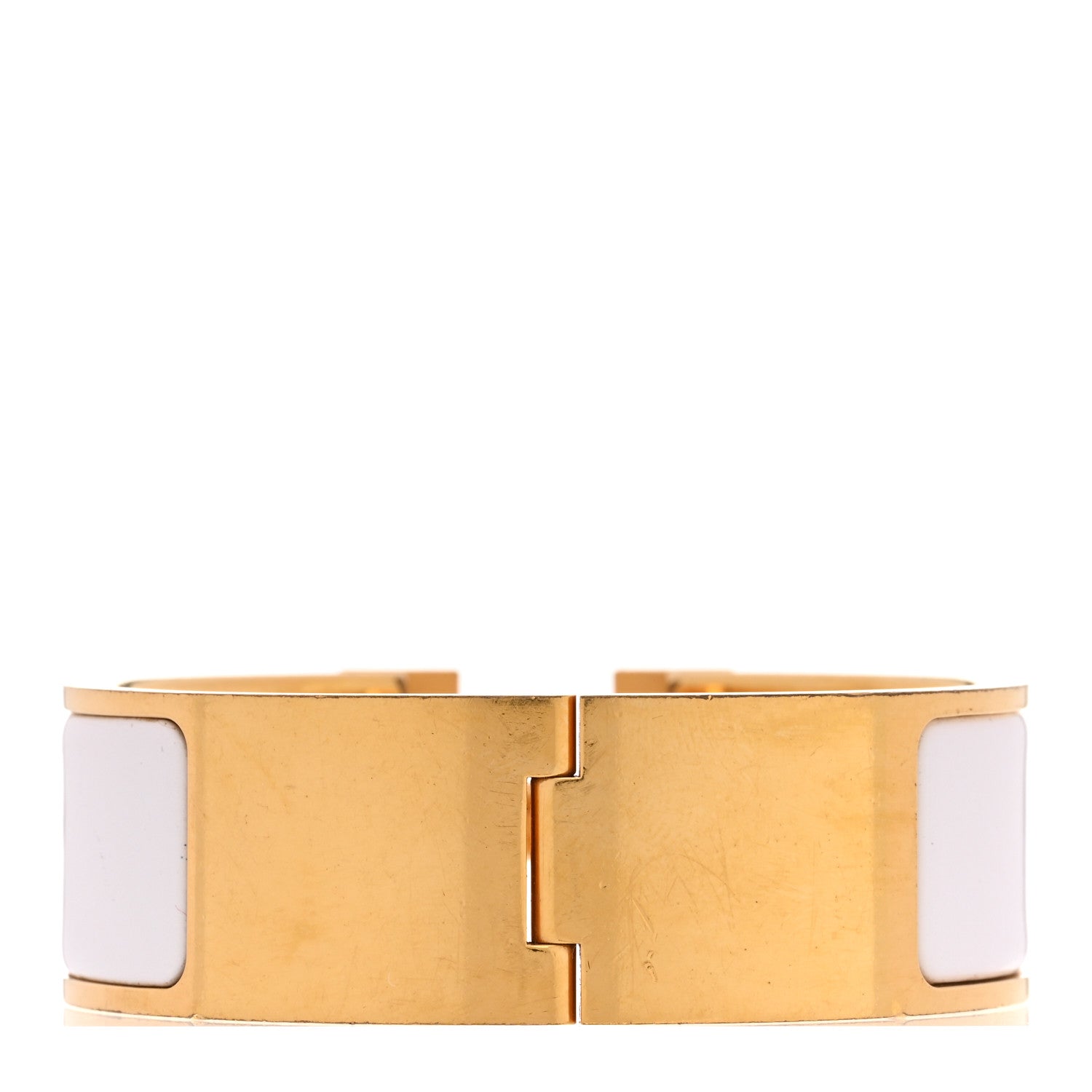 Hermes Enamel Wide Clic Clac H Bracelet PM White 3 of 4