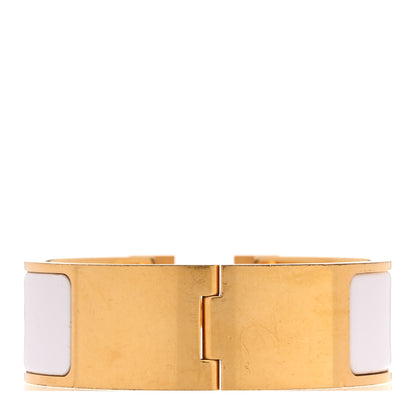 Hermes Enamel Wide Clic Clac H Bracelet PM White 3 of 4