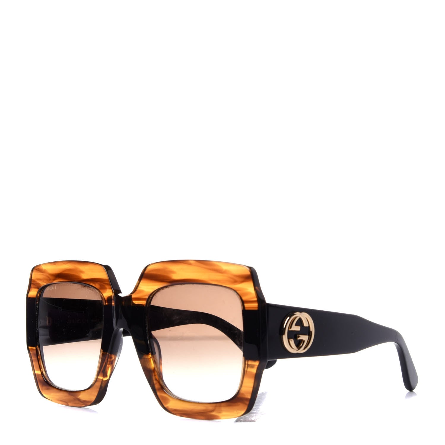 Gucci Acetate Square Frame Sunglasses GG0053S Havana 1 of 10