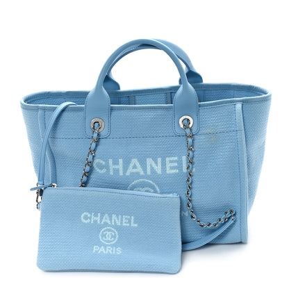 Chanel Mixed Fibers Small Deauville Tote Light Blue 2 of 12