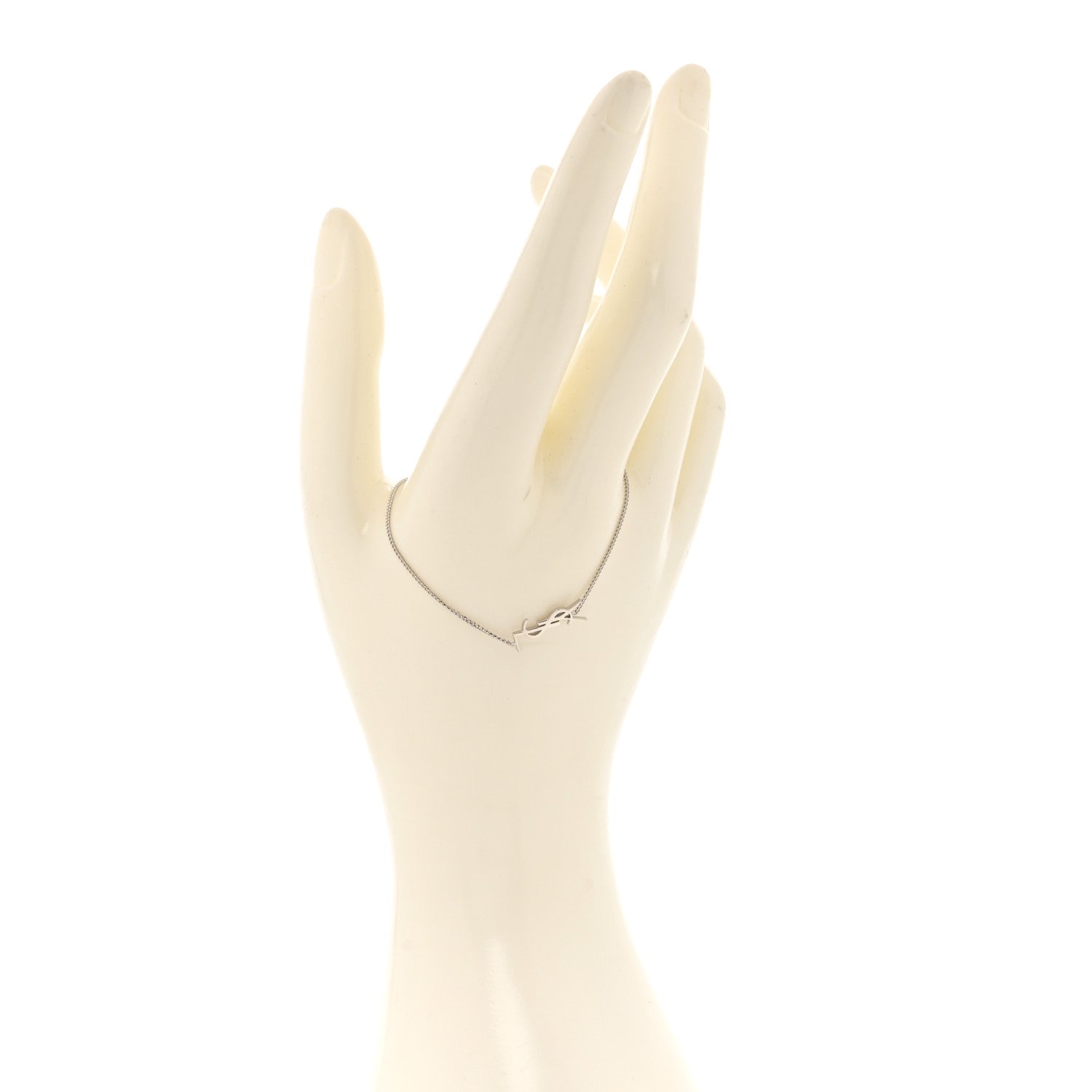 Saint Laurent Brass Monogram Charm Bracelet Mirror 2 of 4