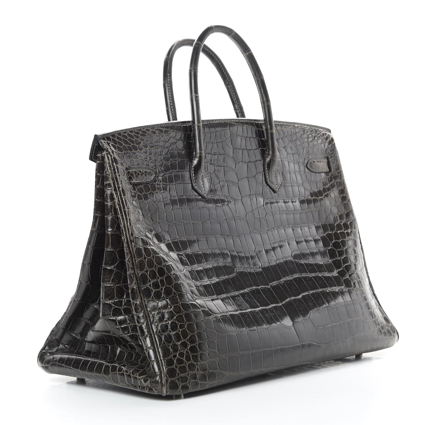 Shiny Porosus Crocodile Birkin 40 Graphite