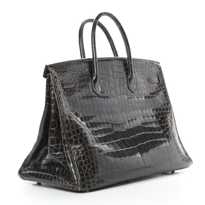 Hermes Shiny Porosus Crocodile Birkin 40 Graphite 3 of 45