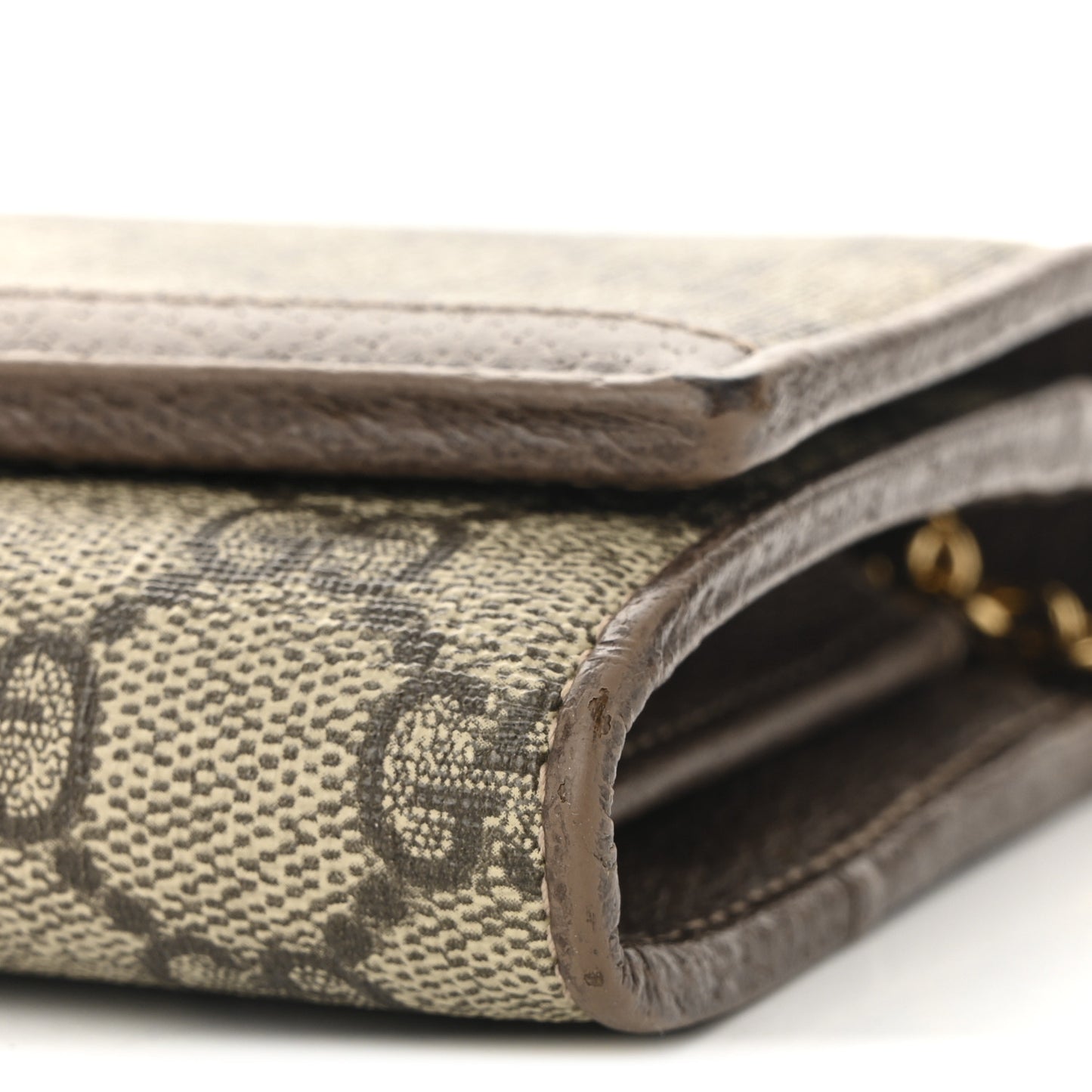GG Supreme Monogram Web Ophidia Wallet On Chain Brown