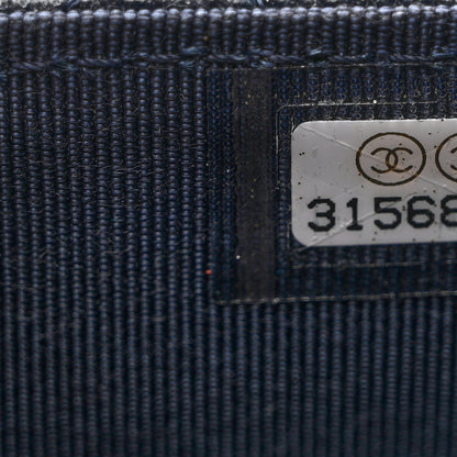 Chanel Caviar Quilted Flap Card Holder Wallet Navy Blue 8 of 8