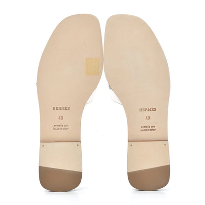 Hermes Metallic Nappa Oran Sandals 40 Rose Dore 7 of 7
