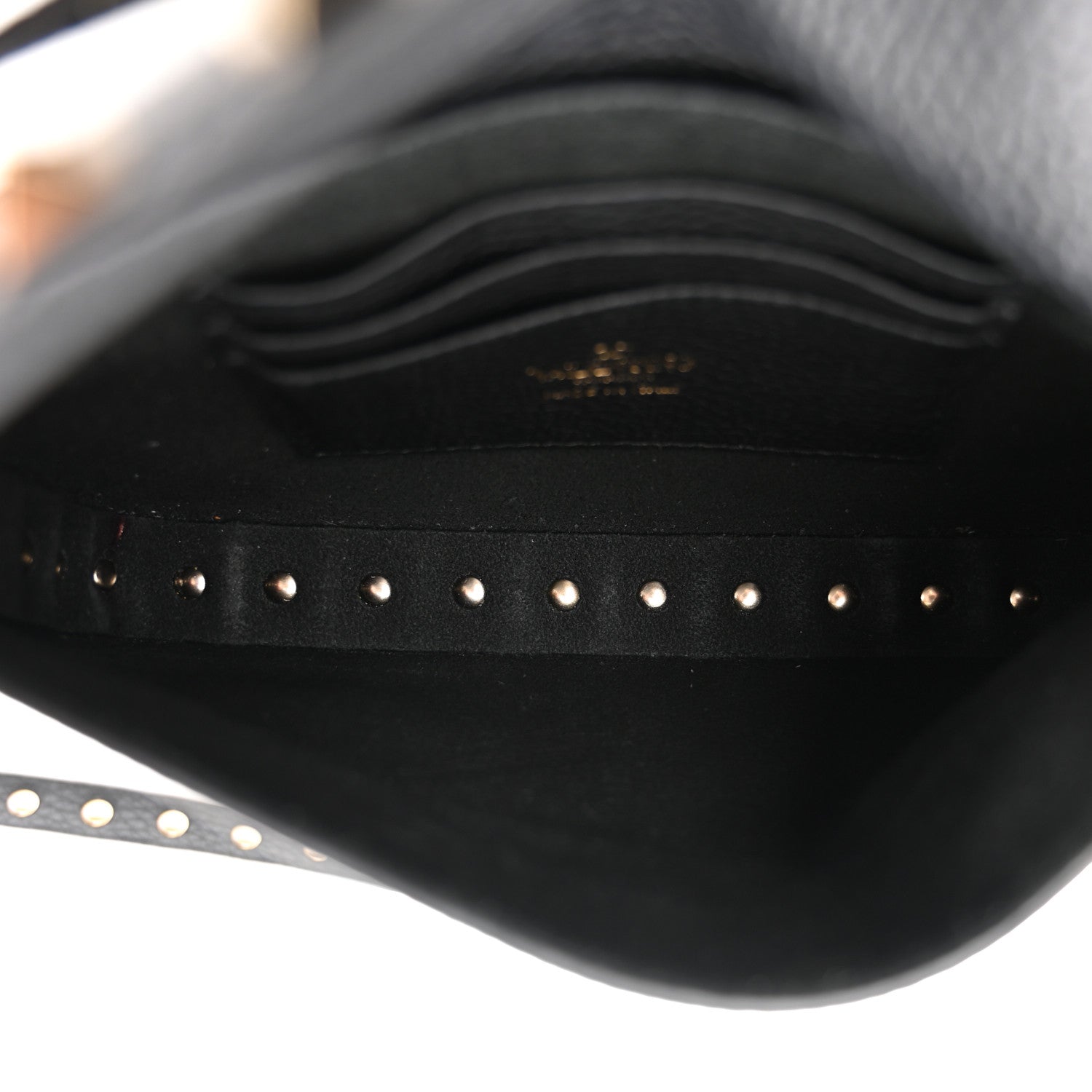 Valentino Garavani Grainy Calfskin Rockstud Crossbody Pouch Black 4 of 8