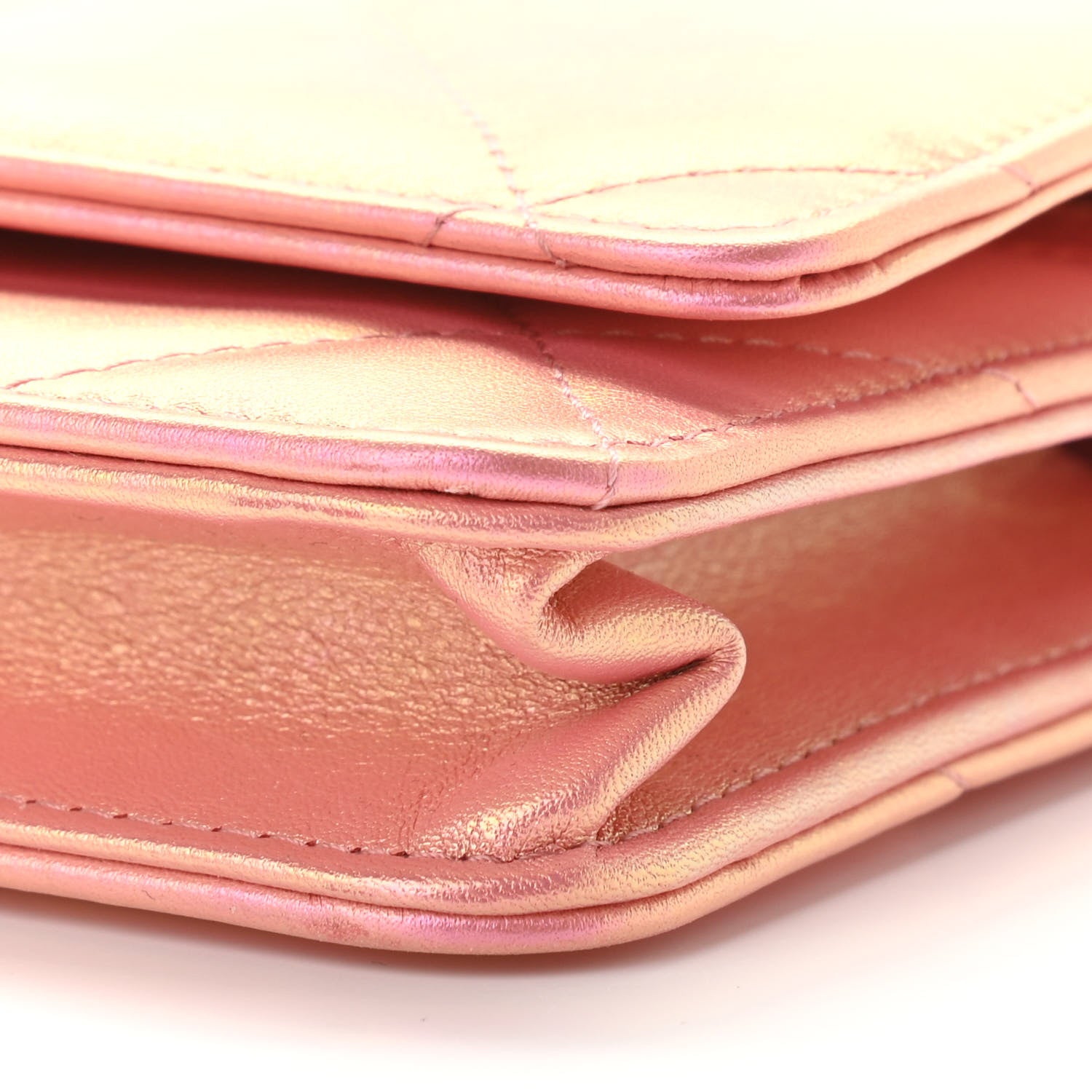 Chanel Iridescent Calfskin Quilted Chanel 19 Wallet On Chain WOC Pink 11 of 12
