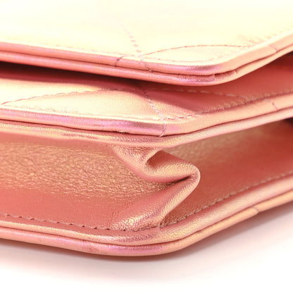 Chanel Iridescent Calfskin Quilted Chanel 19 Wallet On Chain WOC Pink 11 of 12