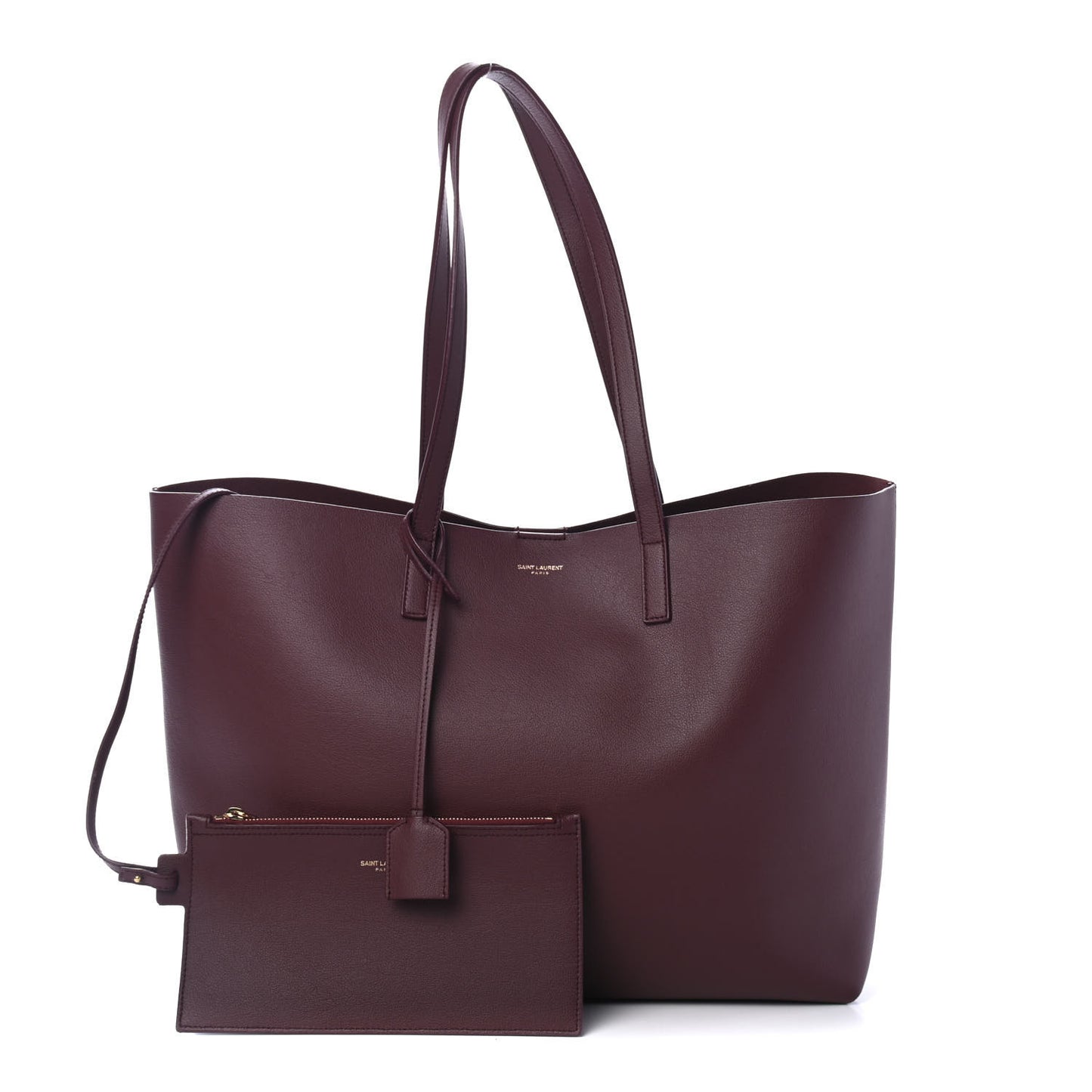 Calfskin Large Shopping Tote Dark Red
