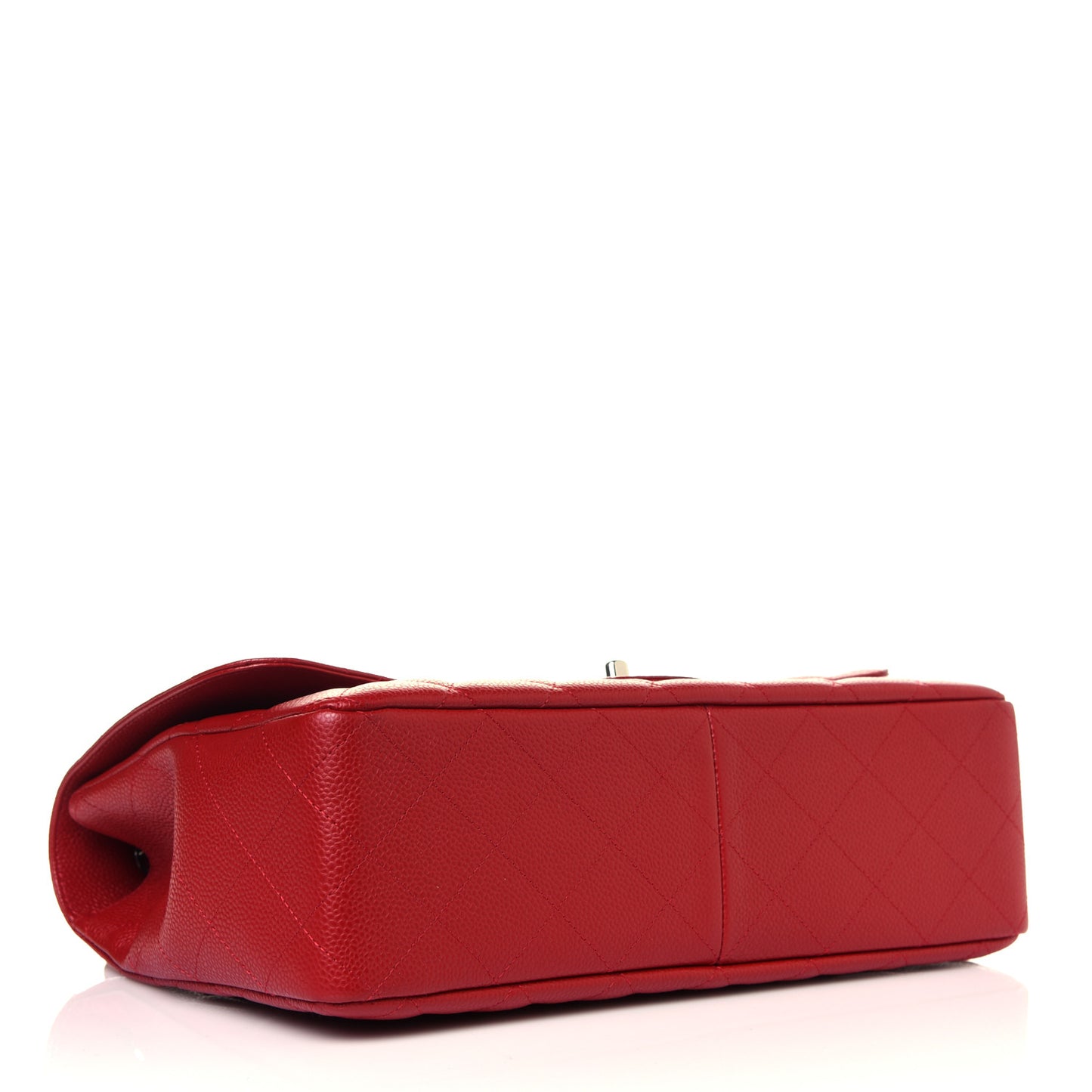 Caviar Quilted Jumbo Single Flap Red