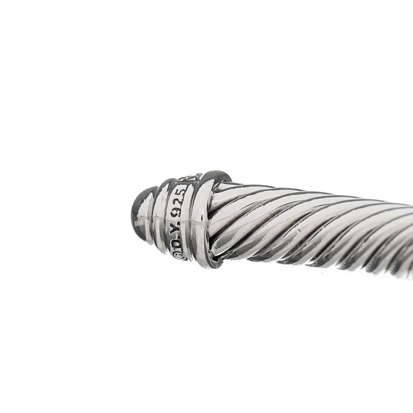 David Yurman Sterling Silver Diamond 5mm Cable Classics Dome Bracelet 3 of 3