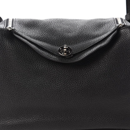 Hermes Taurillon Clemence Lindy 30 Black 9 of 9