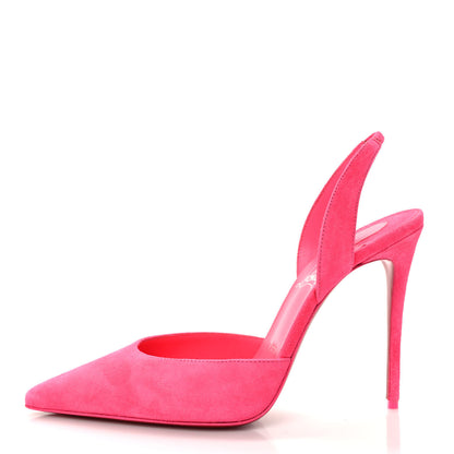 Christian Louboutin Veau Velours O Kate Slingback 100 Pumps 38.5 Poupidou 1 of 9