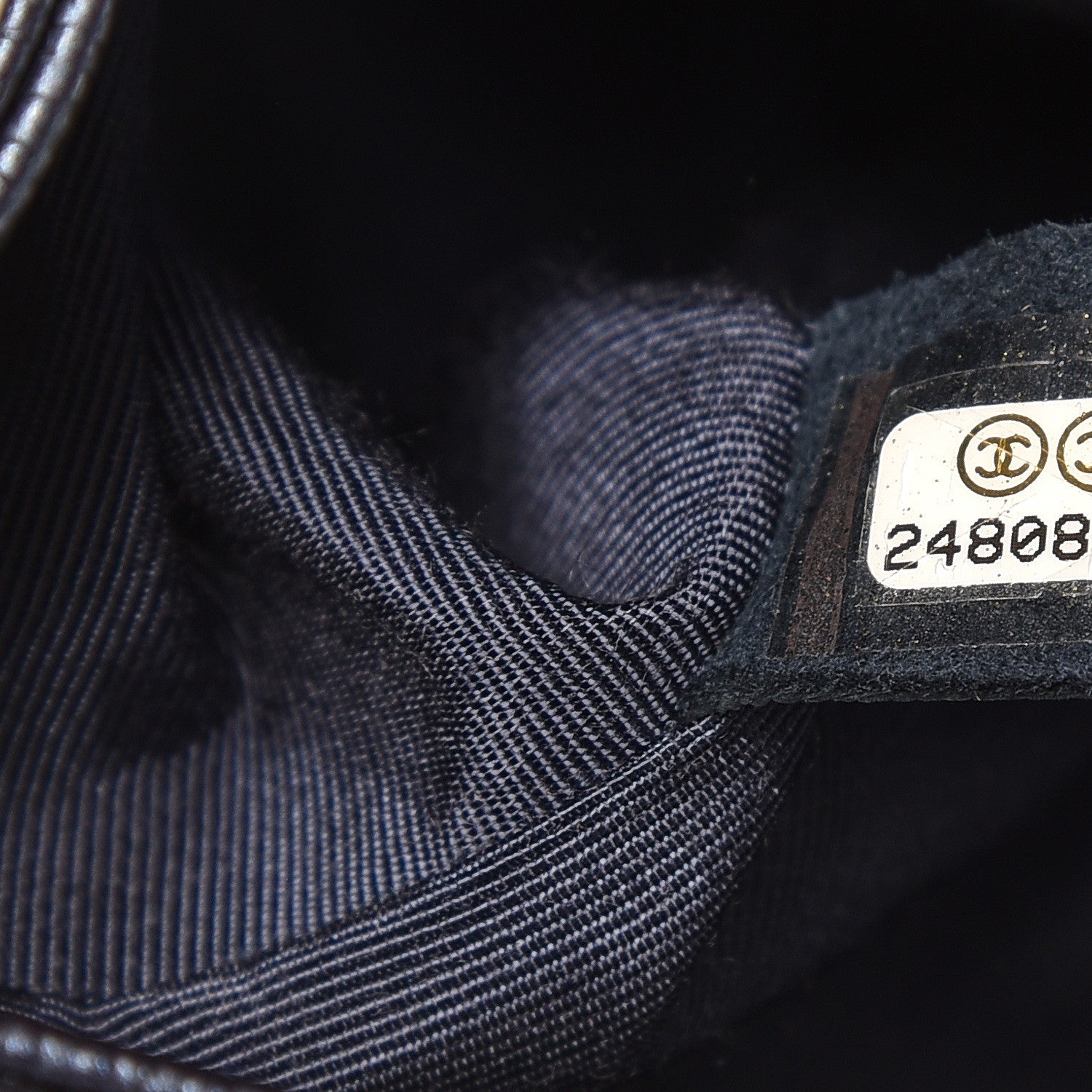 Chanel Metallic Caviar Quilted Medium Boy Flap Navy 8 of 9