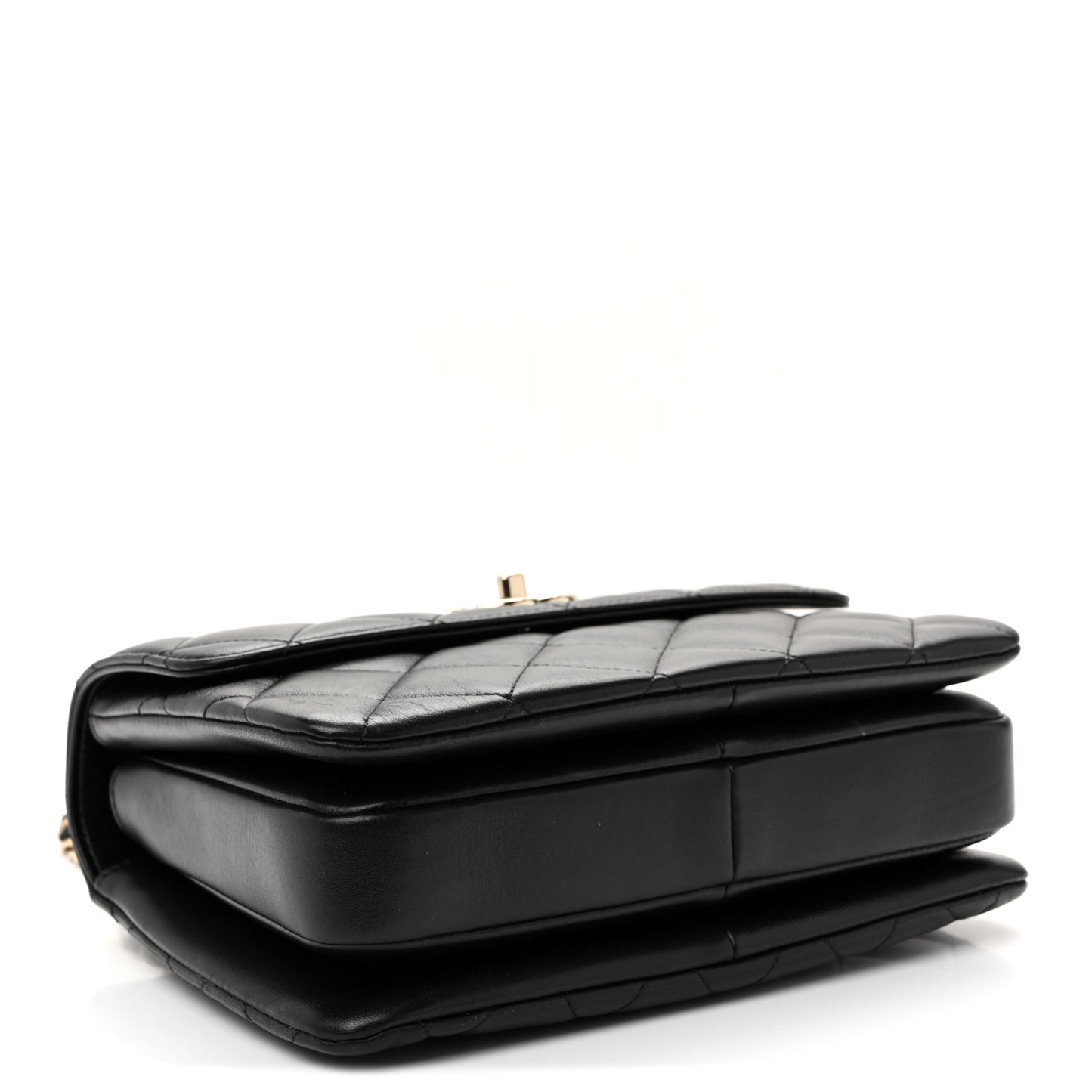Lambskin Quilted Small Trendy CC Dual Handle Flap Bag Black