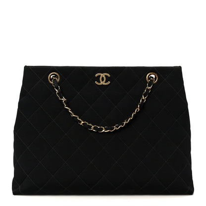 Chanel Grosgrain Quilted Shopper Tote Black 1 of 10
