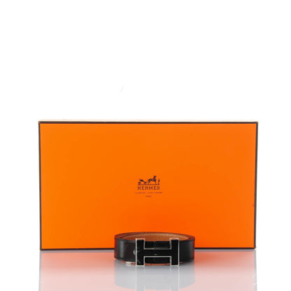 Hermes Box Togo 32mm Quizz H Belt 85 Black Gold 6 of 11