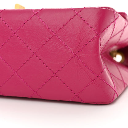 Chanel Aged Calfskin Quilted 2.55 Reissue Mini Flap Fuchsia 10 of 10
