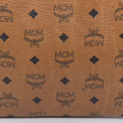 MCM Visetos Liz Shopper Tote Pouch Cognac 12 of 15