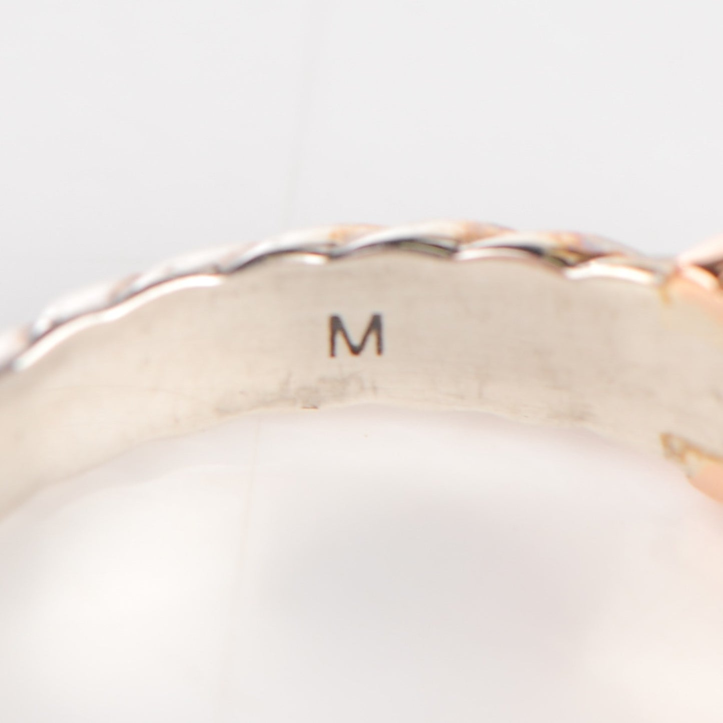 Sterling Silver 18K Rose Gold Pink Sapphire Cable Candy Metro Ring 7.25