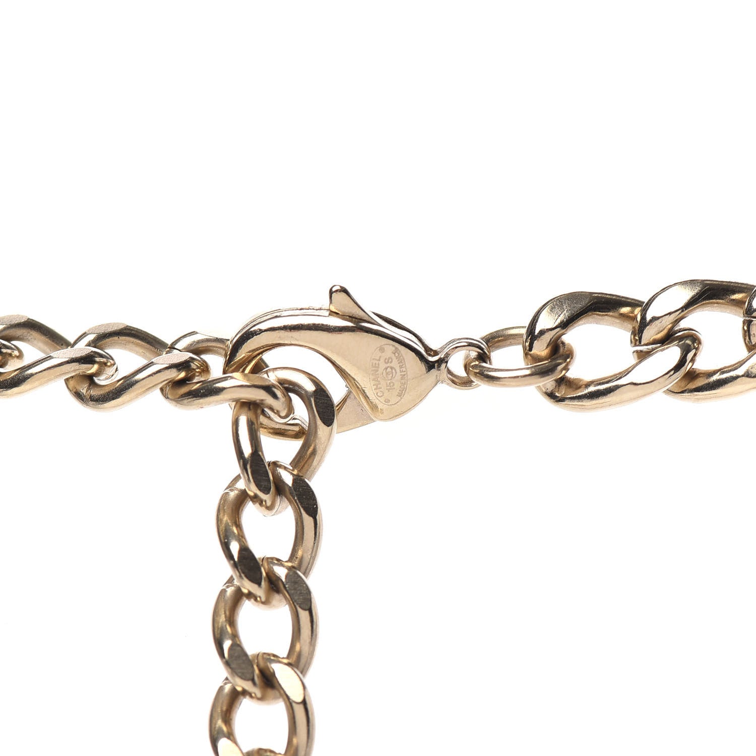 Chanel Crystal Chain CC Necklace Gold Multicolor 5 of 5